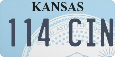 KS license plate 114CIN