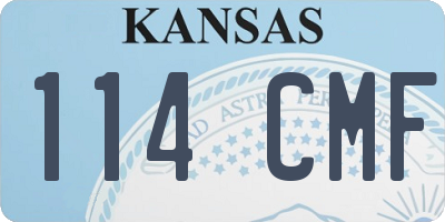 KS license plate 114CMF