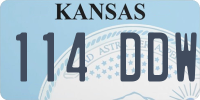 KS license plate 114DDW