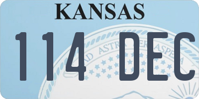 KS license plate 114DEC
