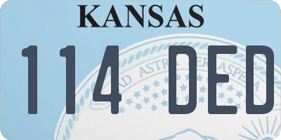 KS license plate 114DED