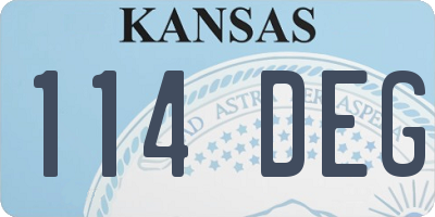 KS license plate 114DEG