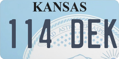 KS license plate 114DEK