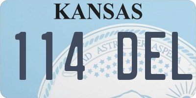 KS license plate 114DEL