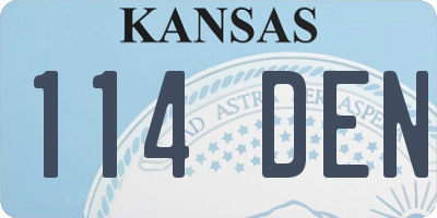 KS license plate 114DEN