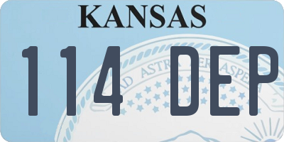 KS license plate 114DEP