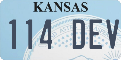 KS license plate 114DEV