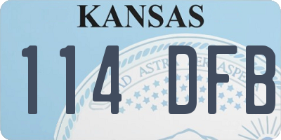 KS license plate 114DFB