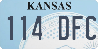 KS license plate 114DFC
