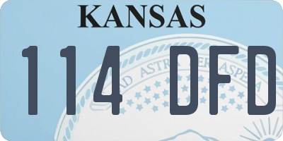 KS license plate 114DFD