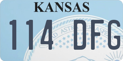 KS license plate 114DFG
