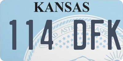 KS license plate 114DFK