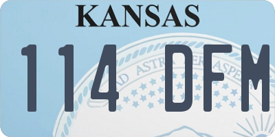 KS license plate 114DFM