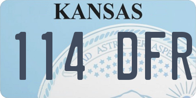KS license plate 114DFR