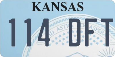 KS license plate 114DFT