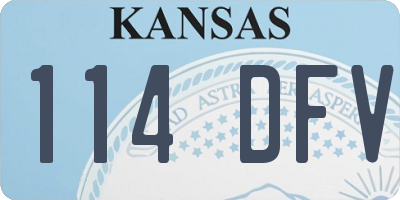 KS license plate 114DFV