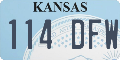 KS license plate 114DFW