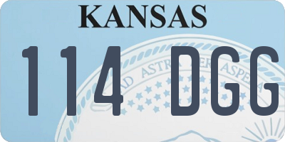 KS license plate 114DGG