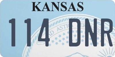 KS license plate 114DNR