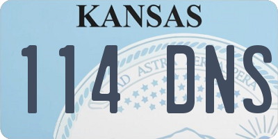 KS license plate 114DNS