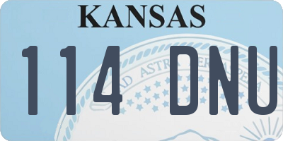 KS license plate 114DNU