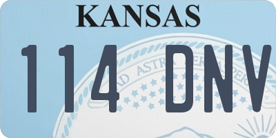 KS license plate 114DNV