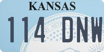 KS license plate 114DNW