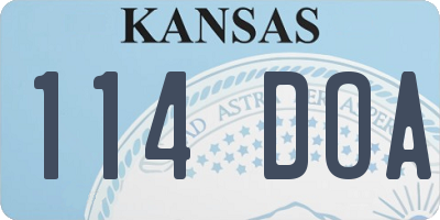 KS license plate 114DOA