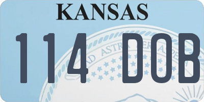 KS license plate 114DOB