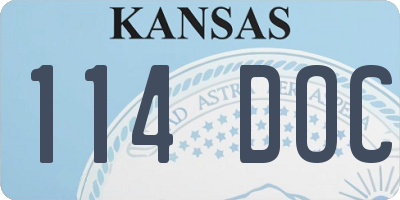 KS license plate 114DOC
