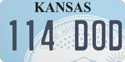 KS license plate 114DOD