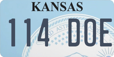 KS license plate 114DOE
