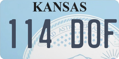 KS license plate 114DOF