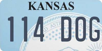 KS license plate 114DOG