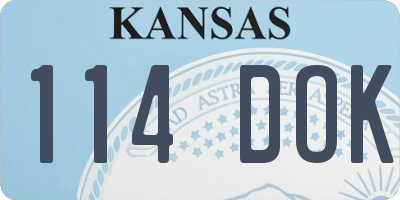 KS license plate 114DOK
