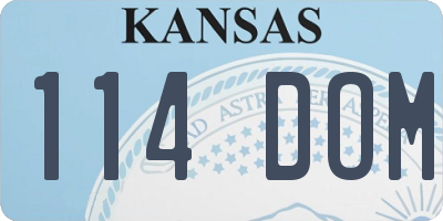 KS license plate 114DOM