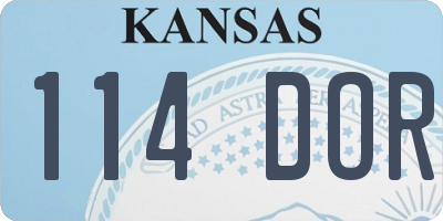 KS license plate 114DOR
