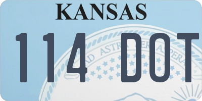 KS license plate 114DOT