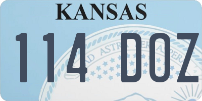 KS license plate 114DOZ