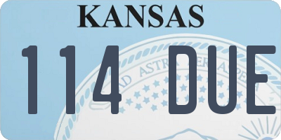 KS license plate 114DUE