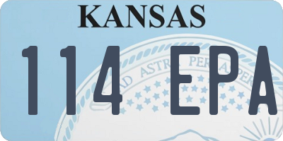 KS license plate 114EPA