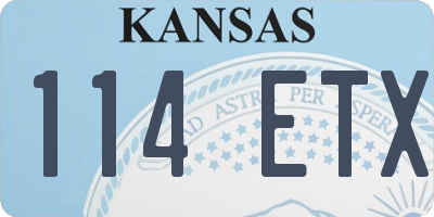 KS license plate 114ETX