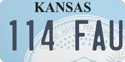 KS license plate 114FAU