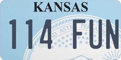 KS license plate 114FUN