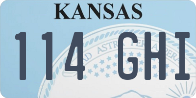 KS license plate 114GHI