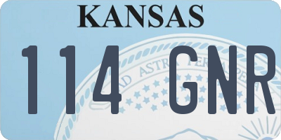 KS license plate 114GNR