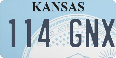 KS license plate 114GNX