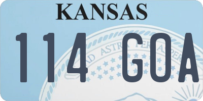 KS license plate 114GOA