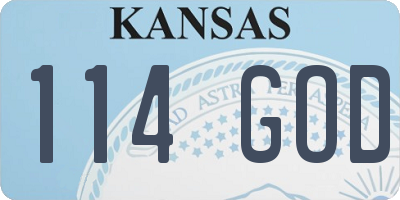 KS license plate 114GOD