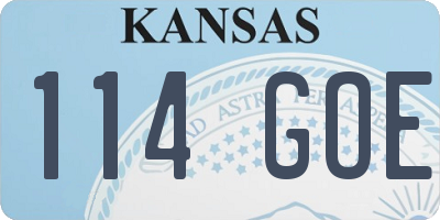 KS license plate 114GOE